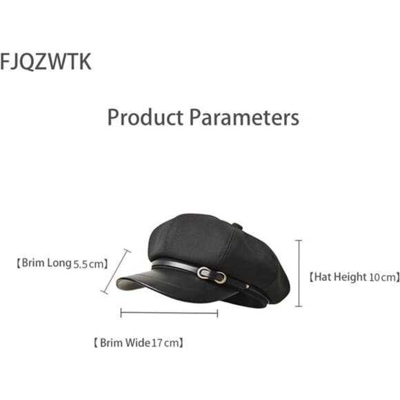Womens Newsboy Cap Fashion PU Leather Cabbie Painter Hat Beret Cap